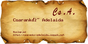 Csarankó Adelaida névjegykártya